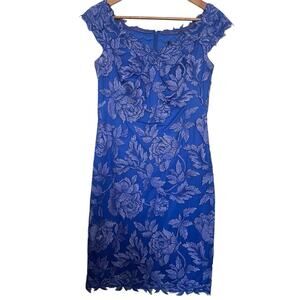 Tadashi Shoji Embroidered Lace Cocktail Dress Sleeveless Size 4